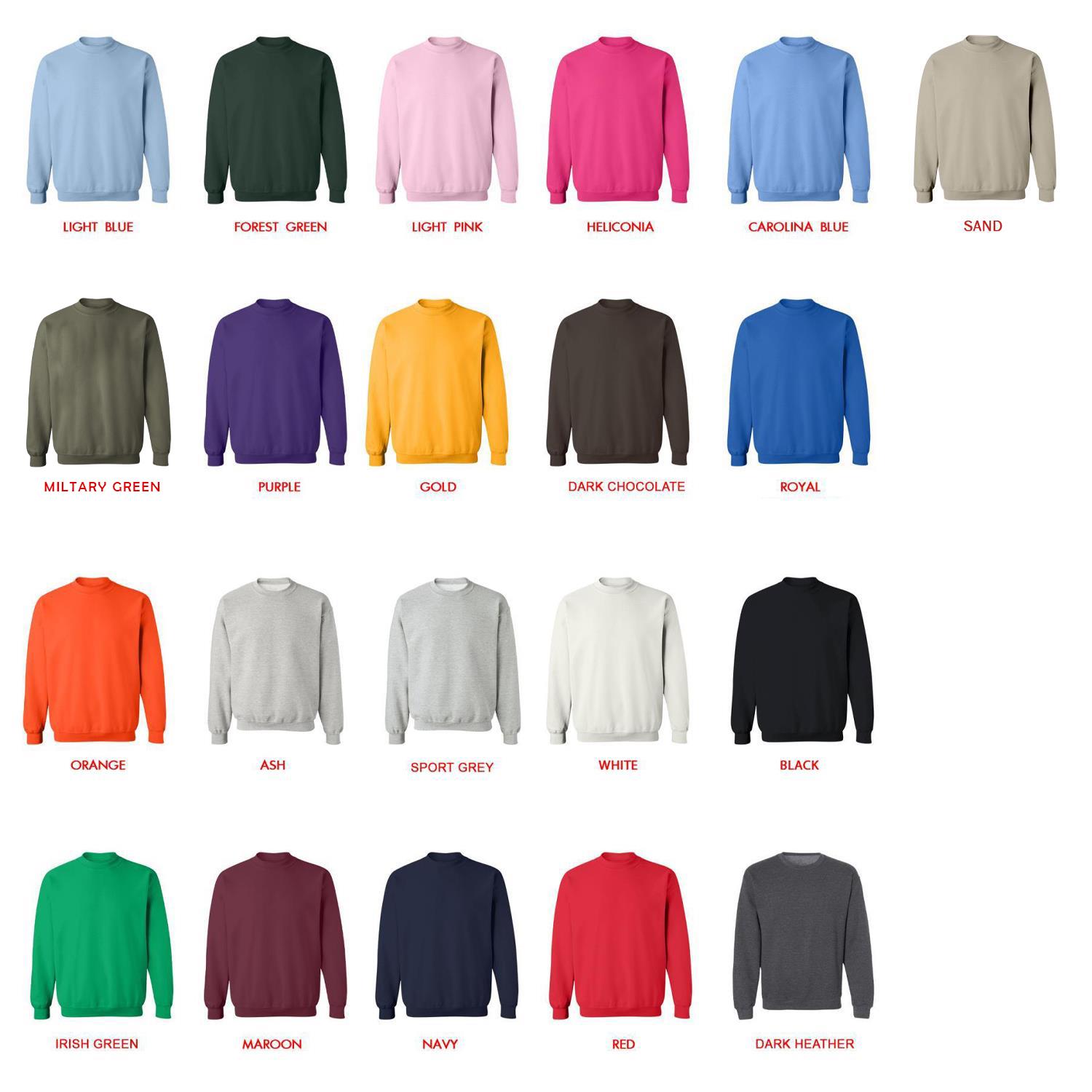 sweatshirt color chart - Uzumaki Merch