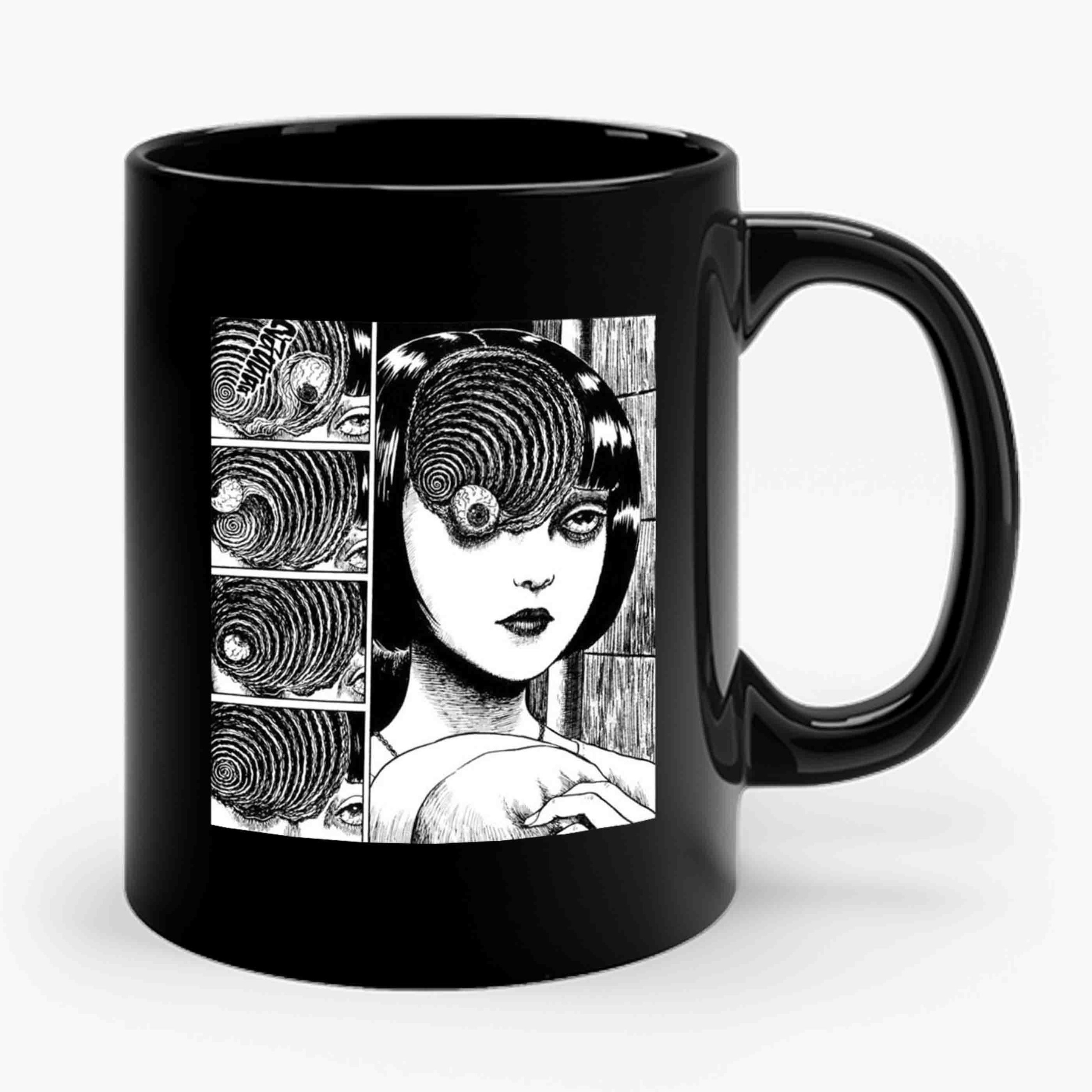 Uzumaki Junji Ito Black Ceramic Mug