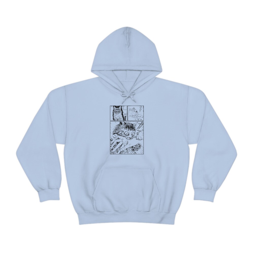Manga Cat Unisex Hoodie: Dark Anime Gothic Style - Image 3