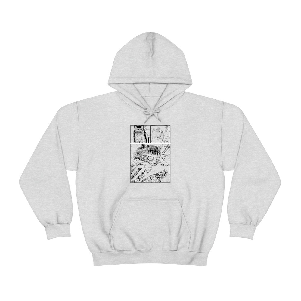 Manga Cat Unisex Hoodie: Dark Anime Gothic Style - Image 5