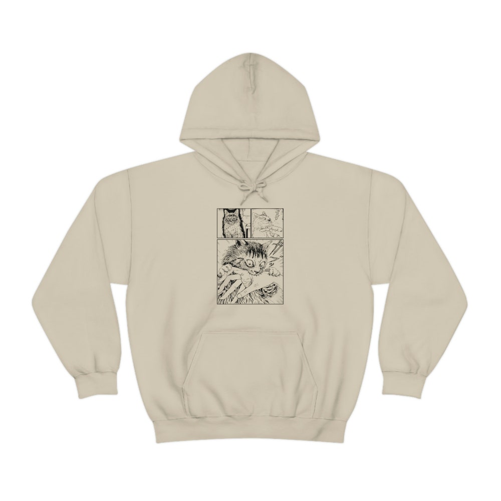 Manga Cat Unisex Hoodie: Dark Anime Gothic Style - Image 6