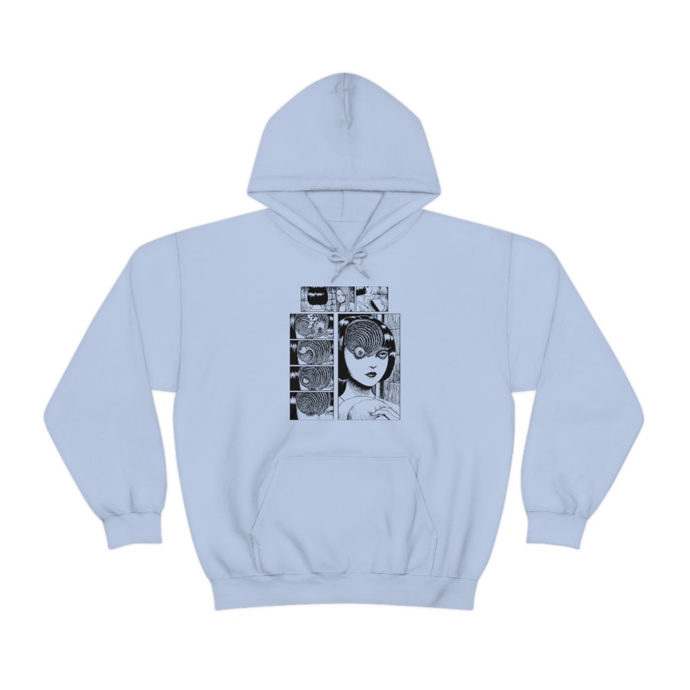 Creepy Girl Horror Manga Hoodie - Dark Anime Gothic Style - Image 2