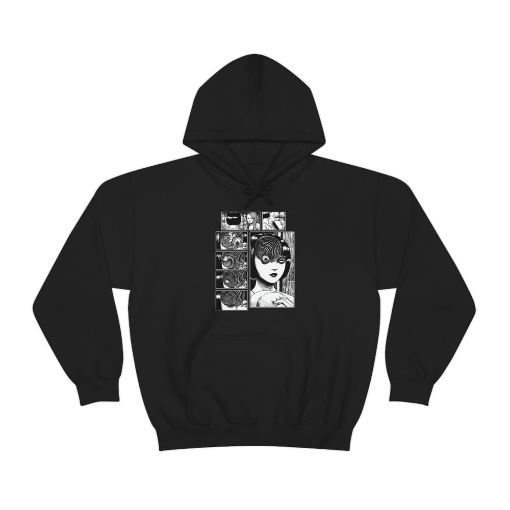 Creepy Girl Horror Manga Hoodie - Dark Anime Gothic Style - Image 3