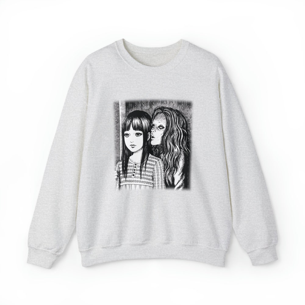Creepy Manga Girl Sweatshirt: Gothic Horror Witch - Image 3