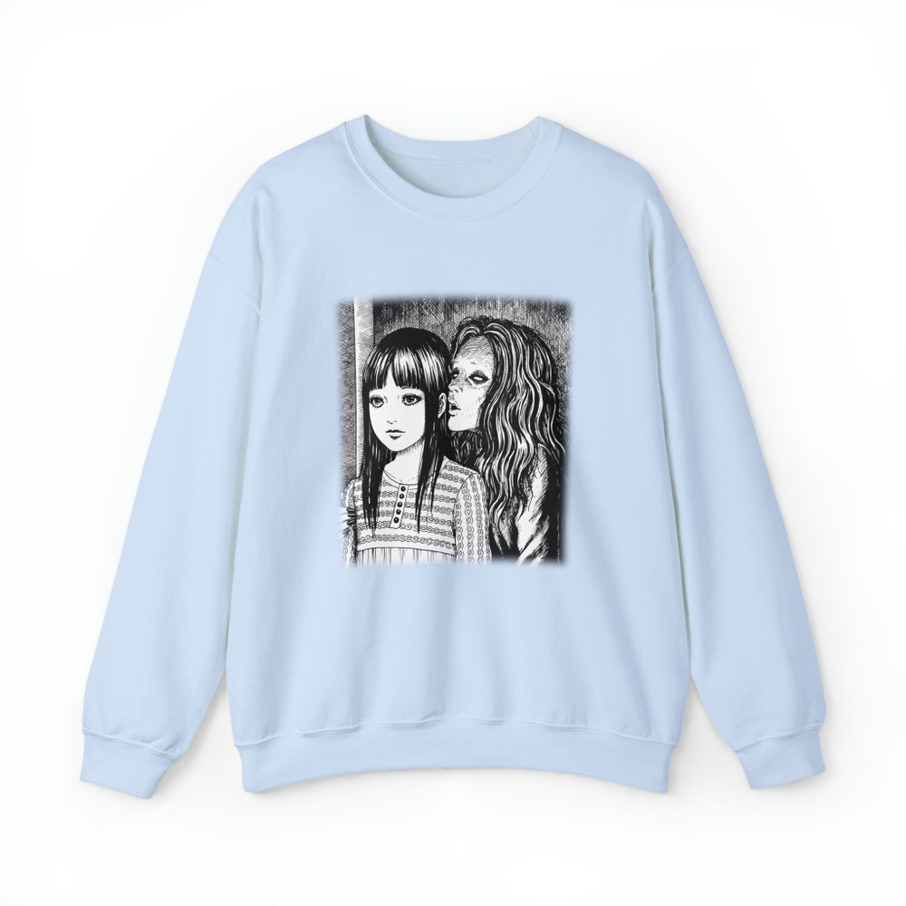 Creepy Manga Girl Sweatshirt: Gothic Horror Witch - Image 4