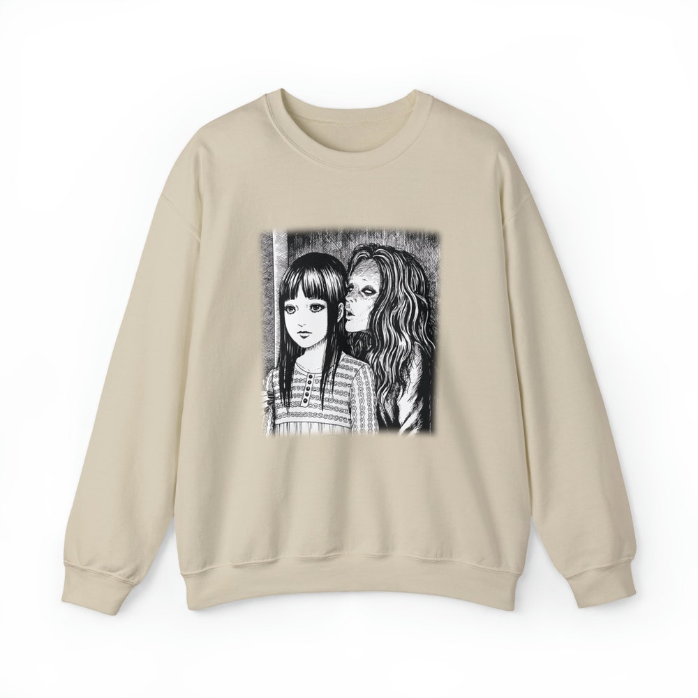 Creepy Manga Girl Sweatshirt: Gothic Horror Witch - Image 6