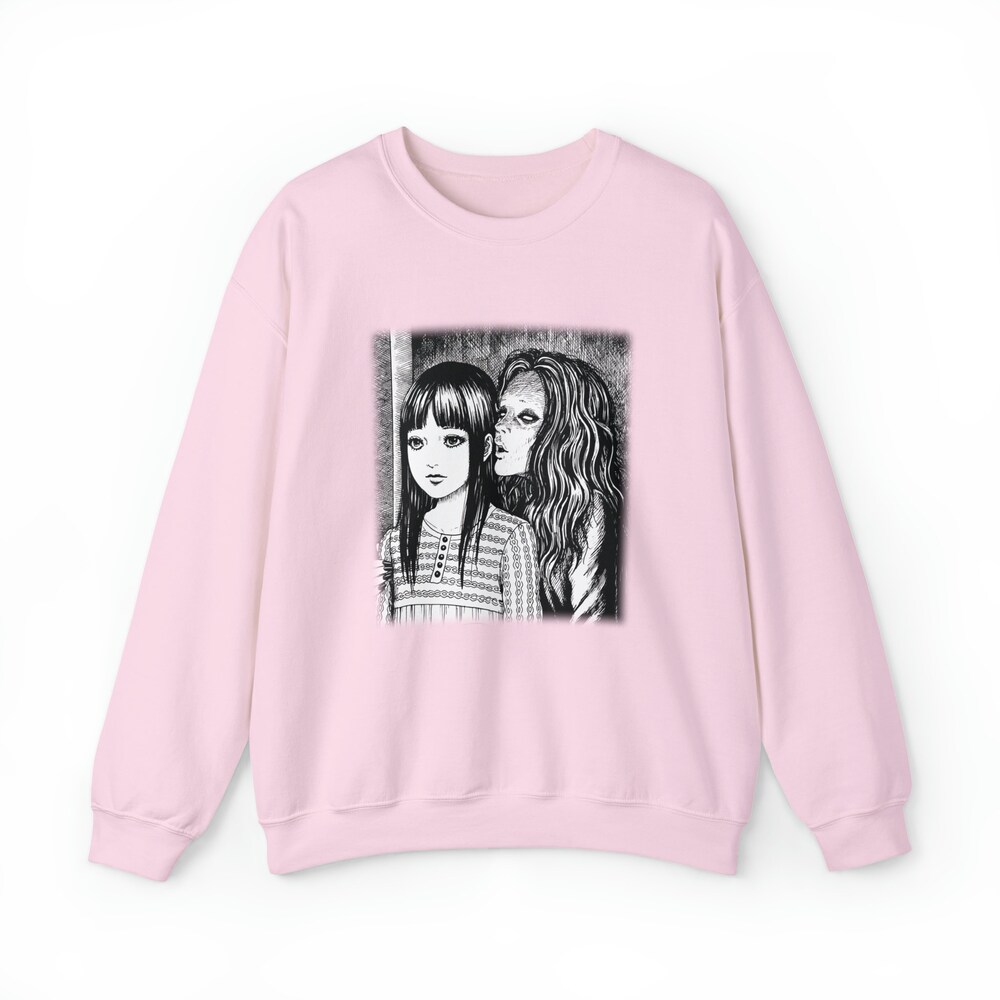 Creepy Manga Girl Sweatshirt: Gothic Horror Witch