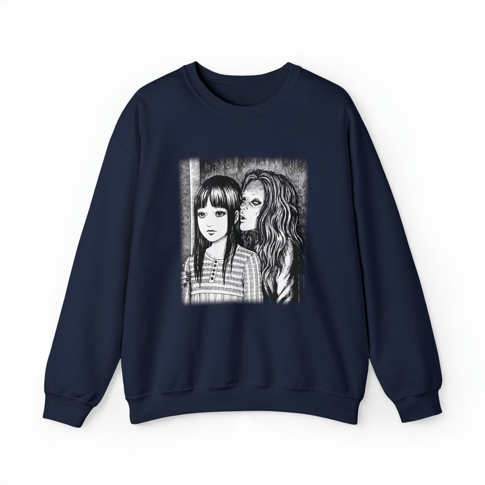 Creepy Manga Girl Sweatshirt: Gothic Horror Witch - Image 5