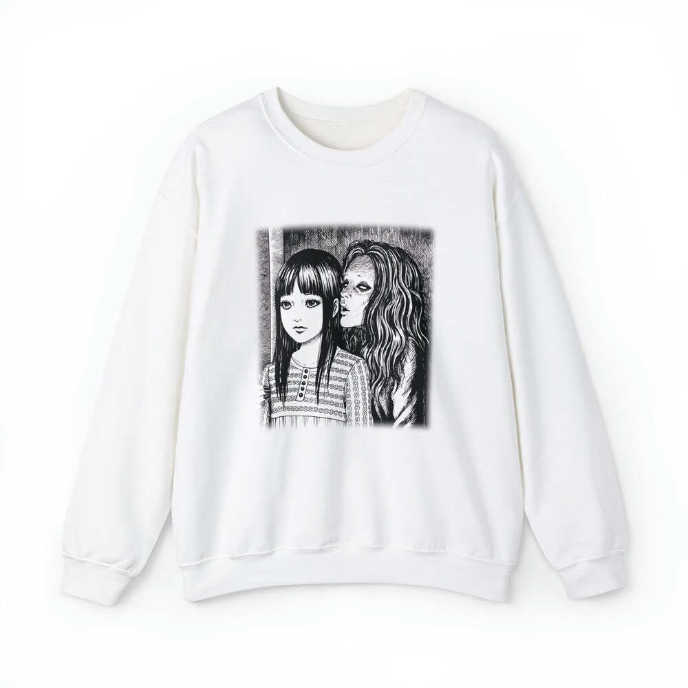 Creepy Manga Girl Sweatshirt: Gothic Horror Witch - Image 7