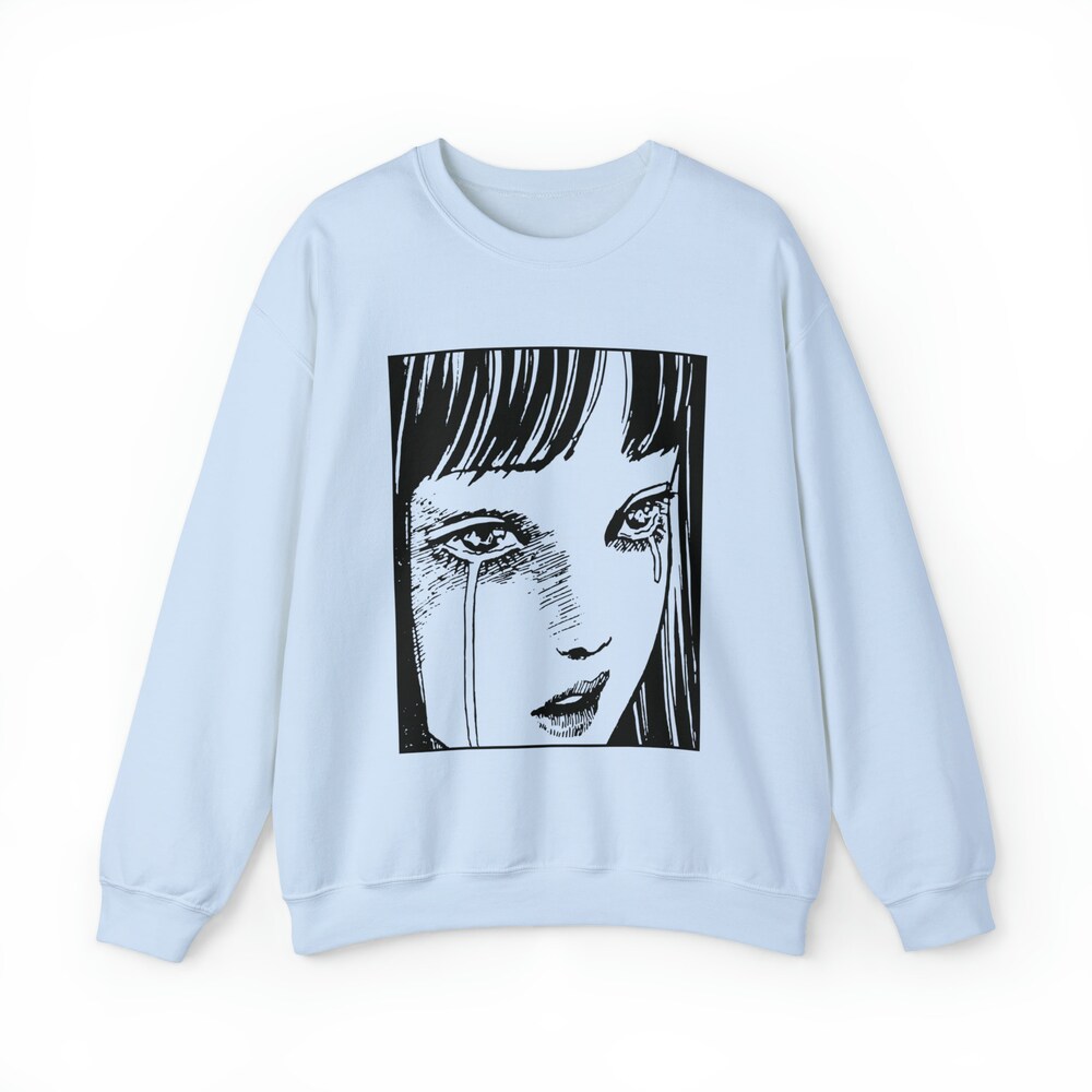 Manga Gothic Girl Sweatshirt: Horror Creepy Eyes - Image 4