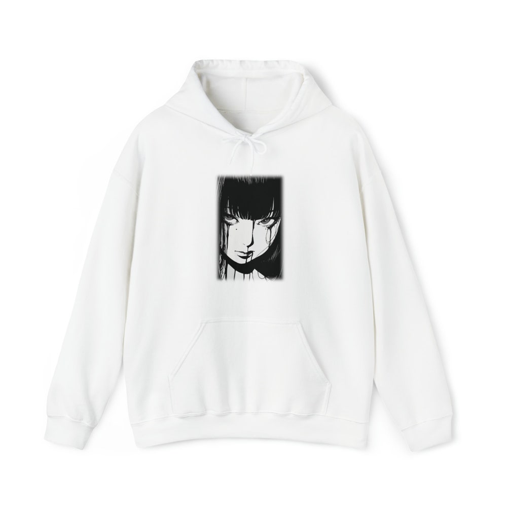 Creepy Manga Girl Hoodie: Unisex Gothic Horror Sweatshirt - Image 3