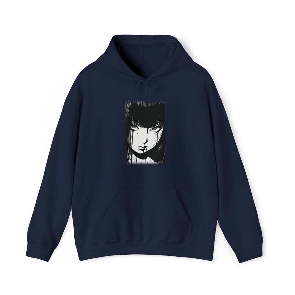 Creepy Manga Girl Hoodie: Unisex Gothic Horror Sweatshirt - Image 2