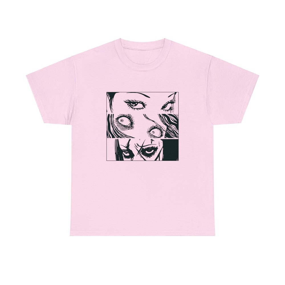 Horror Manga Creepy Girls Eyes T-Shirt - Image 3