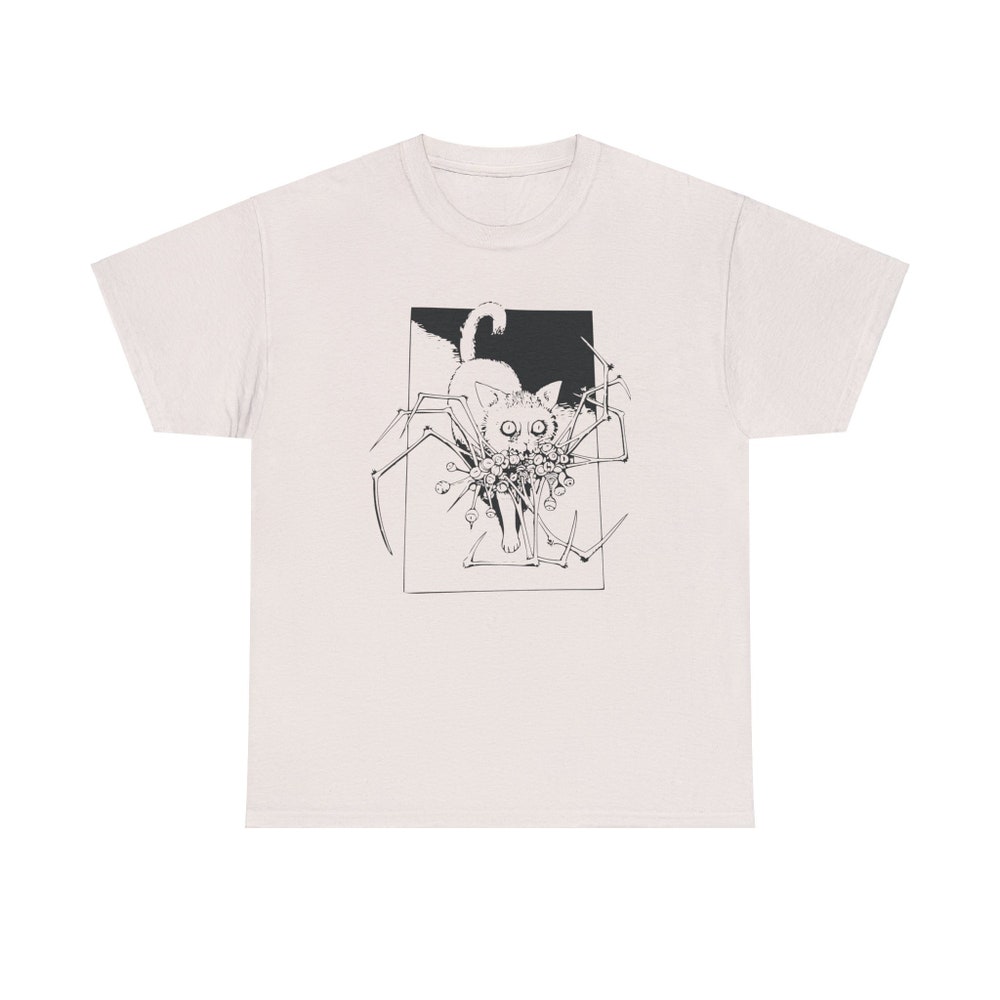 Horror Manga Cat T-Shirt: Gothic Unisex Tee