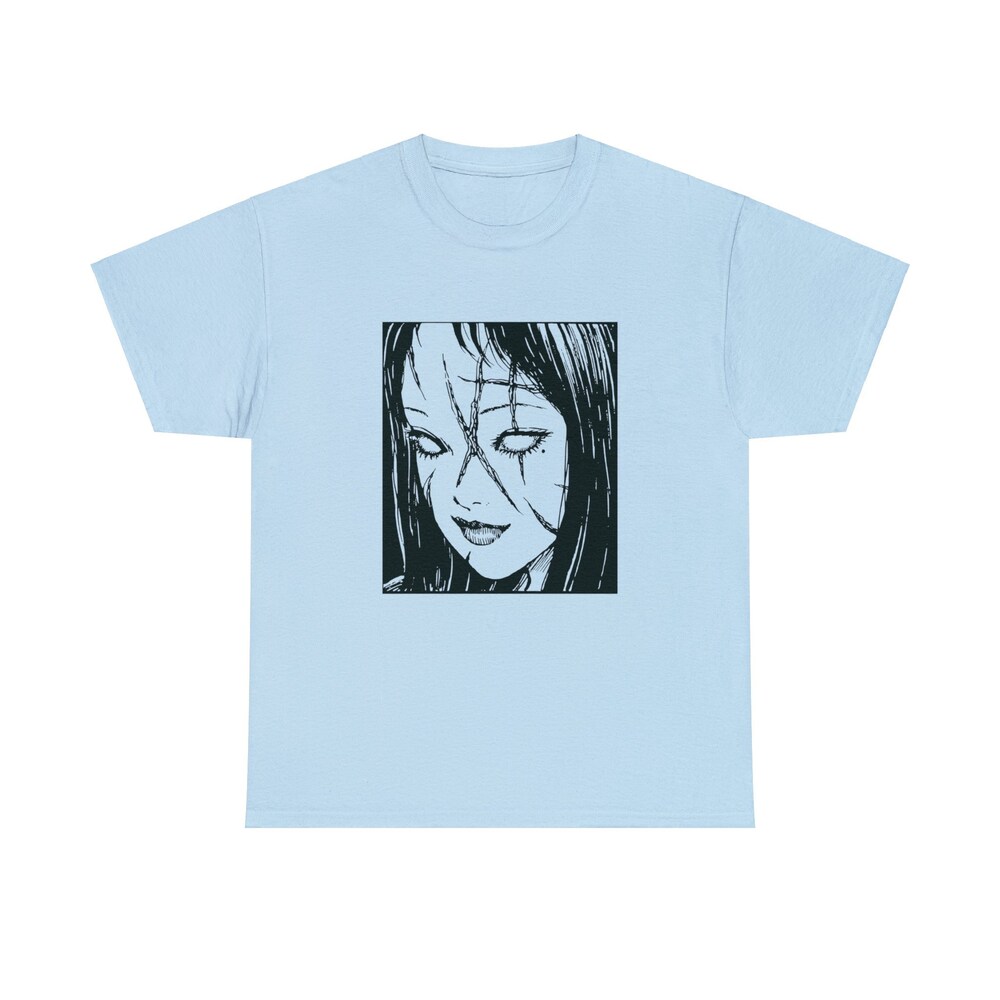 Unisex Horror Manga Creepy Girl T-Shirt - Image 2